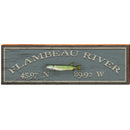 Flambeau River Latitude Longitude Sign | Wall Art Print on Real Wood