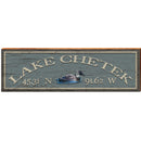 Lake Chetek Latitude Longitude Sign | Wall Art Print on Real Wood