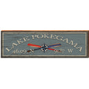 Lake Pokegama Latitude Longitude Sign | Wall Art Print on Real Wood
