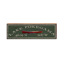 Lake Pokegama Latitude Longitude Sign | Wall Art Print on Real Wood