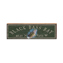 Black Bass Bay Latitude Longitude Sign | Wall Art Print on Real Wood