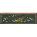 Big Chetac Lake Latitude Longitude Sign | Wall Art Print on Real Wood