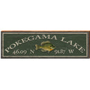 Pokegama Lake Latitude Longitude Sign | Wall Art Print on Real Wood