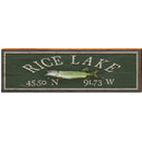 Rice Lake Latitude Longitude Sign | Wall Art Print on Real Wood