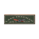 Lake Freeman Latitude Longitude Sign | Wall Art Print on Real Wood
