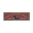 Lake of the Falls Latitude Longitude Sign | Wall Art Print on Real Wood
