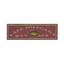 Lake Pokegama Latitude Longitude Sign | Wall Art Print on Real Wood