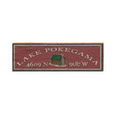 Lake Pokegama Latitude Longitude Sign | Wall Art Print on Real Wood