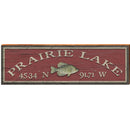 Prairie Lake Latitude Longitude Sign | Wall Art Print on Real Wood