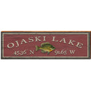 Ojaski Lake Latitude Longitude Sign | Wall Art Print on Real Wood