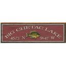 Big Chetac Lake Latitude Longitude Sign | Wall Art Print on Real Wood