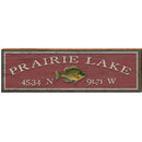 Prairie Lake Latitude Longitude Sign | Wall Art Print on Real Wood