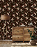 Fashionable Dark Floral Wallpaper Smart