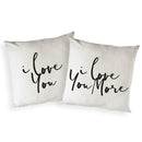 I Love You and I Love You More Pillow Covers, 2-Pack