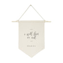 I Will Fear No Evil, Psalm 23:4 Cotton Canvas Scripture, Hanging Wall Banner