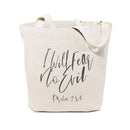 I Will Fear No Evil, Psalm 23:4 Cotton Canvas Tote Bag
