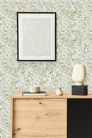 White and Yellow Floral Wallpaper