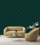 Dark Green and Gold Pattern Wallpaper