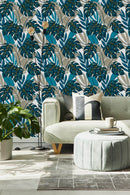 Dark Blue Monstera Wallpaper