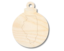Unfinished Wood Etched Illinois Ornament Shape | Paint By Line Crafts | up to 30" DIY