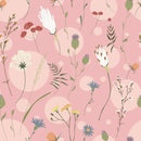 Modish Pink Wallpaper with Wildflowers Smart