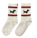 White Dachshund Athletic Socks