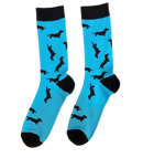 Aqua Dachshund Socks