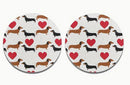 Dachshund Print Cup Holder Car Coasters