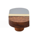 Mascot Hardware Lakewood 1-3/4 in. Grey & Wood Cabinet Knob (Pack of 10)