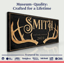 Personalized Family Antler Sign