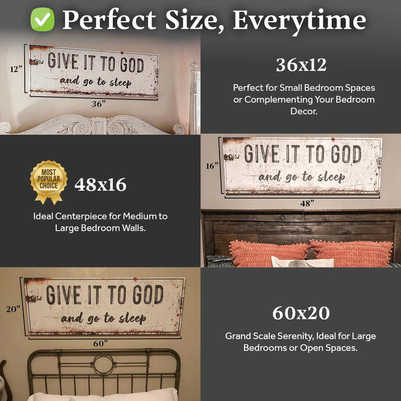 Give It to God and Go to Sleep – Rustic Christian Wall Art for Peaceful Nights