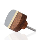 Mascot Hardware Lakewood 1-3/4 in. Grey & Wood Cabinet Knob (Pack of 10)