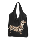 Leopard Foldable Dachshund Shopping Bag