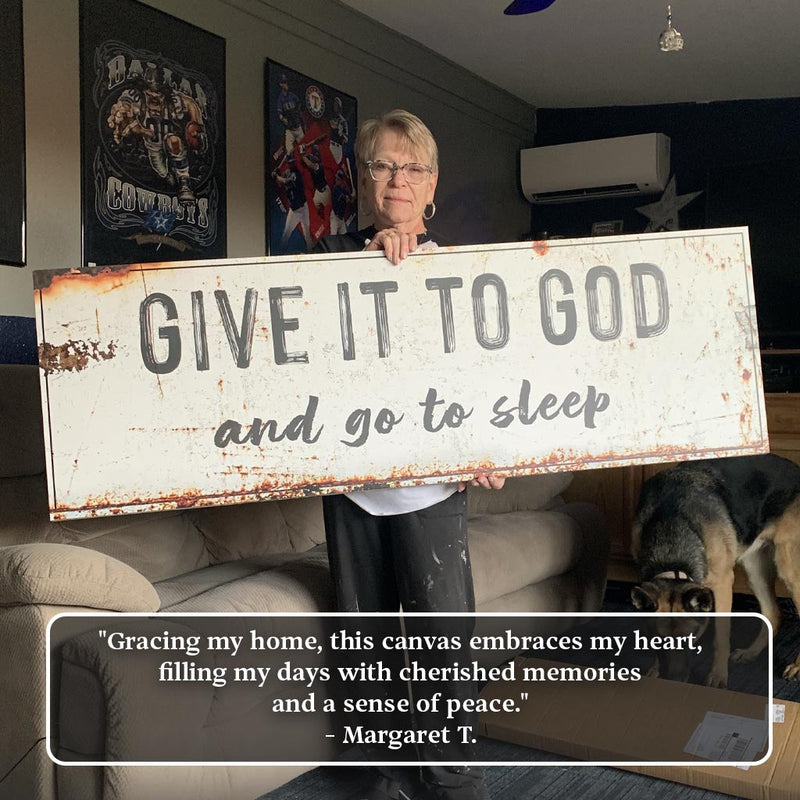 Give It to God and Go to Sleep – Rustic Christian Wall Art for Peaceful Nights