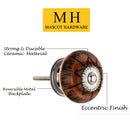 Mascot Hardware Calico 1-4/7 in. Brown & Yellow Drawer Cabinet Knob