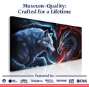 3D Dragon and Wolf Wall Art