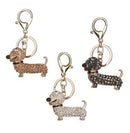 Rhinestone Dachshund Tassel Keychain