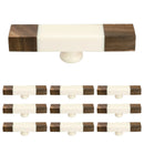 Mascot Hardware White Architecture 3-5/7 in. White & Brown Drawer Cabinet Knob (Pack of 10)