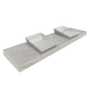 Imperial White Marble Double Sink Above Vanity Wall-mount Bathroom Sink (W)21" (L)80" (H)8" angle view
