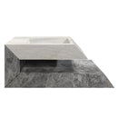 Imperial White and Tundra Gray Marble Designer Wall-mount Bathroom Sink (W)18" (L)32" (H)24" product shot