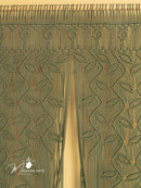 Indigo Olive Green Macrame Leaf Door Curtain