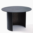 Industrial Round Low Side Metal Table/Minimal Design (D)24" (H)16" front view