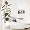 Inspirational Relax Summer Print. Surfer on the Beach