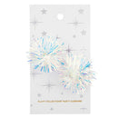 Iridescent Party Earrings | Mylar Pom Pom
