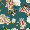 Voguish Modern Dark Wallpaper with Flowers