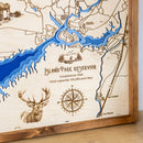 Island Park Reservoir Topo Map Sign | Laser Engraved & Framed Wall Art