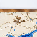 Island Park Reservoir Topo Map Sign | Laser Engraved & Framed Wall Art