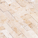 Ivory Ledger 3D Panel 6"x24" Natural Travertine Wall Tile - Full Truckload angle close-up view