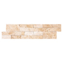 Ivory Ledger 3D Panel 6"x24" Natural Travertine Wall Tile - Full Truckload single panel top view