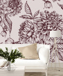 Contemporary Modern Large Flowers Wallpaper